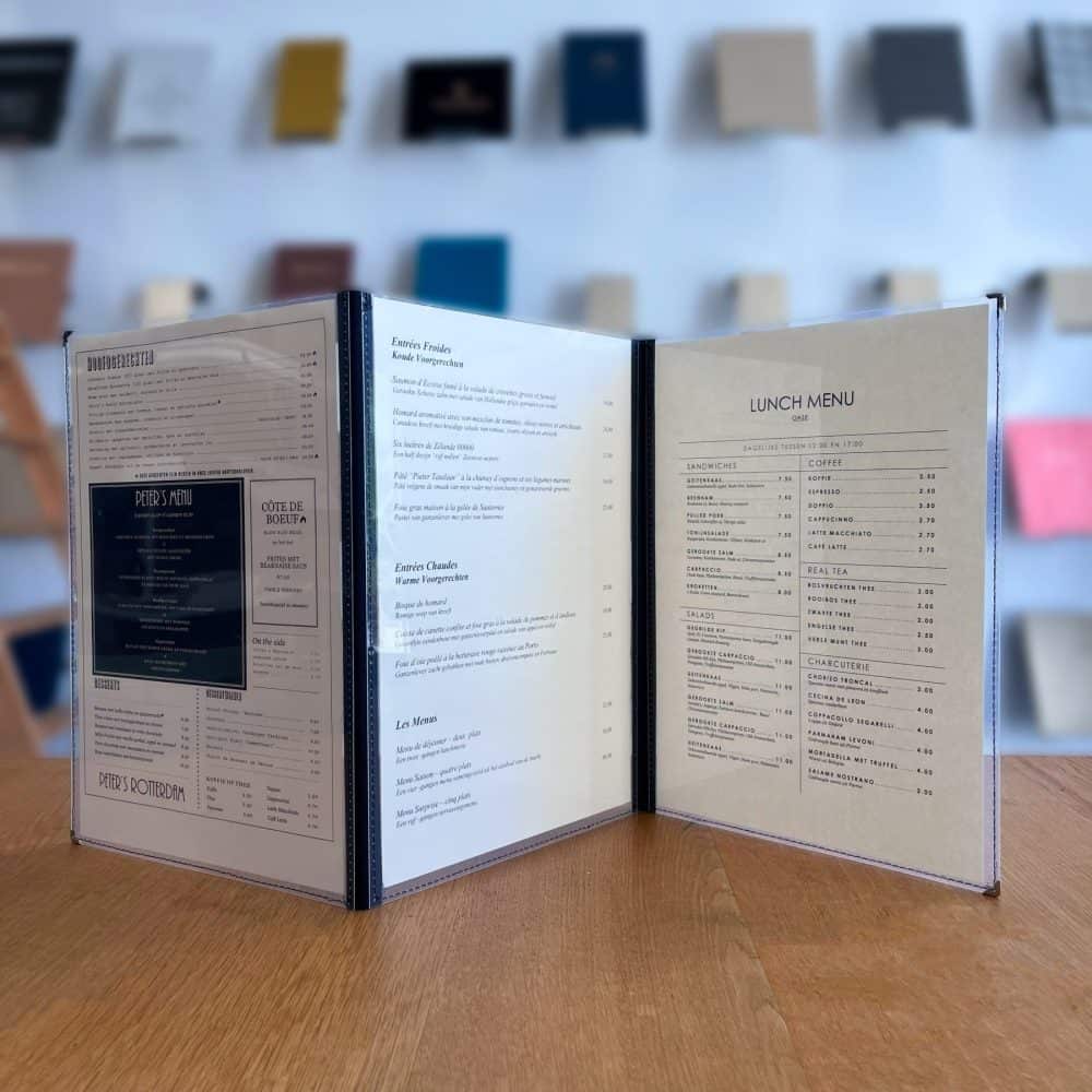 3-luik Transpa Menukaarten