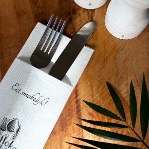 Bedrukte Airlaid Pochette