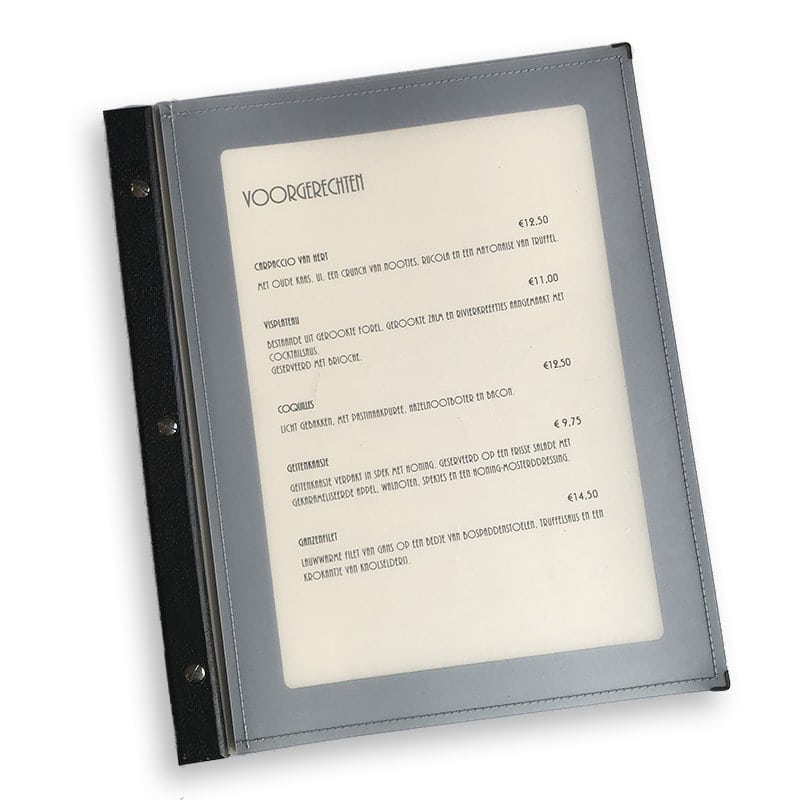 Menukaarten met houten binding