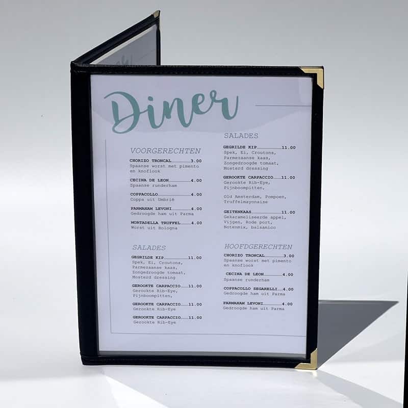 2-luik Amerikaanse menukaarten